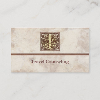 Tarjeta De Visita Vintage T inicial