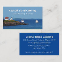 Vintage Travel Blue Ocean Lighthouse Maine Sail