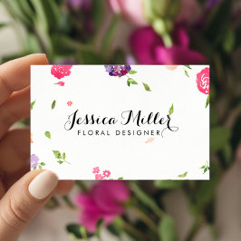 Tarjeta De Visita Vintage Watercolor Florals Diseñador de naves II
