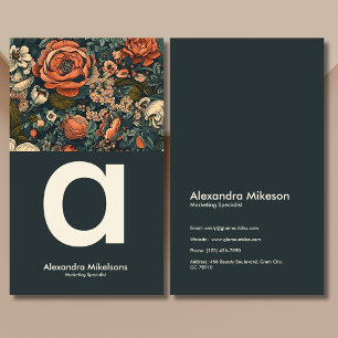 Tarjeta De Visita Vintage Watercolor Flowers Professional