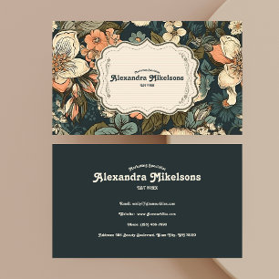Tarjeta De Visita Vintage Watercolor Flowers Professional
