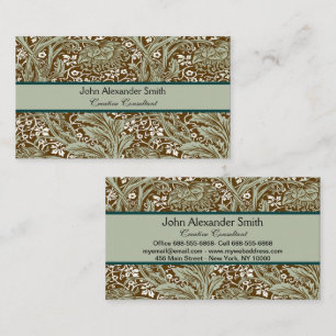 Tarjeta De Visita Vintage William Morris Arcadia sin costuras