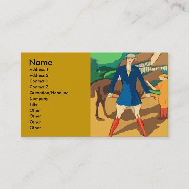 Tarjeta De Visita Vintage Woman and Horse (Anverso)