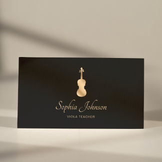 Tarjeta De Visita Viola Teacher Gold Professional