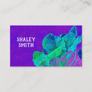 Tarjeta De Visita violento violento violeta violeta con hojas verdes