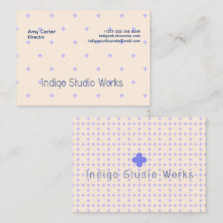 Tarjeta De Visita Violet Cream Yellow Flower Modern Business Card