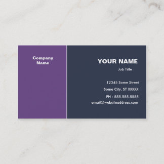 Tarjeta De Visita Violet Dark Blue Elegant
