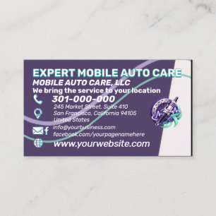 Tarjeta De Visita Violet Electric Auto Repair Car AC Logo personaliz