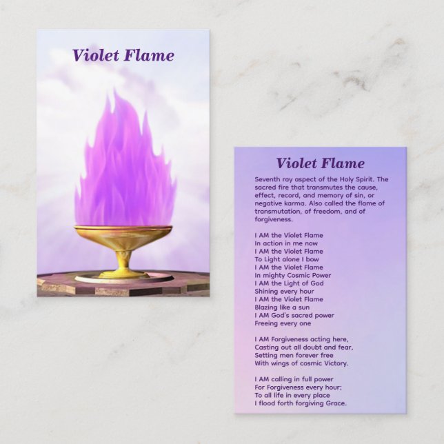 Tarjeta De Visita Violet Flame Chalice (Anverso / Reverso)