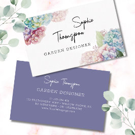 Tarjeta De Visita Violet hidrangeas