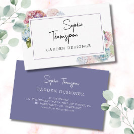 Tarjeta De Visita Violet hidrangeas