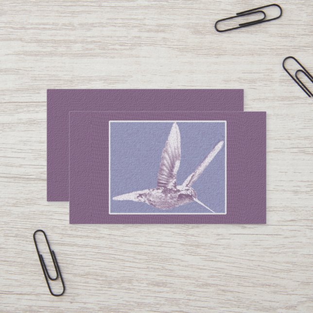 Tarjeta de visita Violet Hummingbird Personalizabl (Anverso/Reverso In Situ)