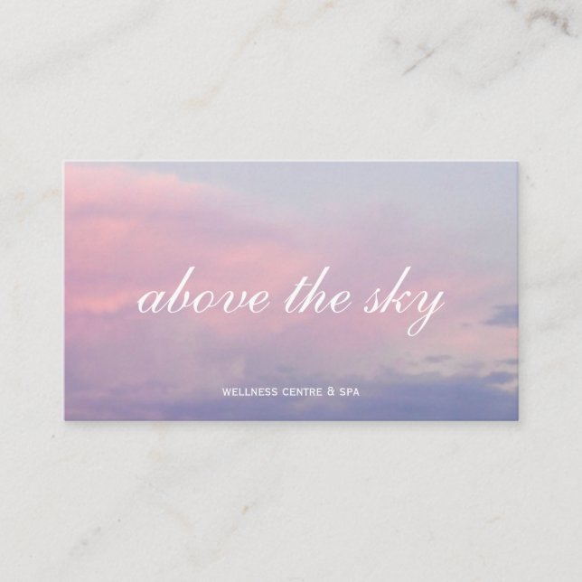 Tarjeta De Visita Violet pink clouds zen sunset sky photograph card (Anverso)