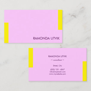 Tarjeta De Visita Violet Púrpura Amarillo Simple Limpio Mínimo