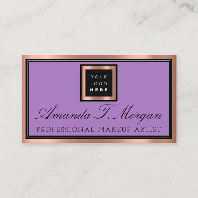 Tarjeta De Visita Violeta de producción de eventos de Boda de servic (Anverso)