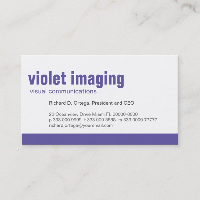 Tarjeta de visita violeta del panel de la línea de (Anverso)