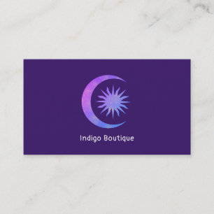 Tarjeta De Visita Violeta Índigo Luna y Sol Zen