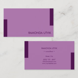 Tarjeta De Visita Violeta oscura simple limpia