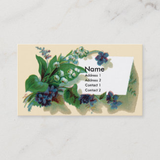 Tarjeta De Visita Violetas y Victorian del lirio de los valles
