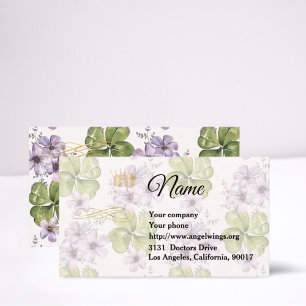 Tarjeta de visita Violets and Shamrock