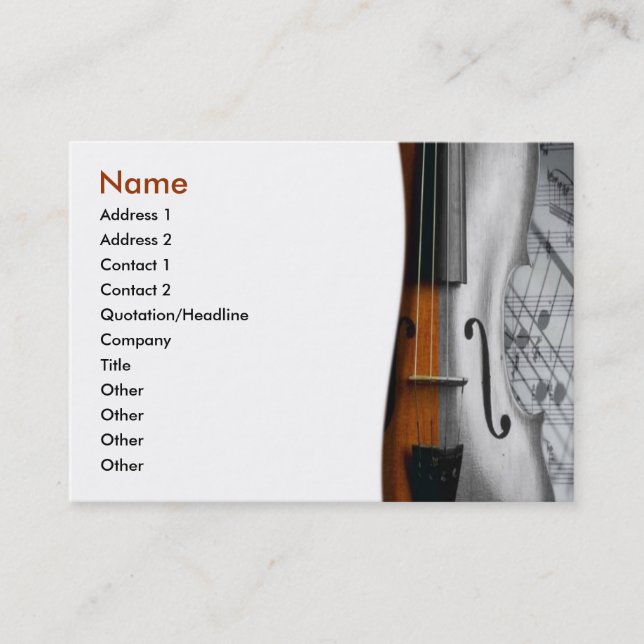 Tarjeta De Visita Violin Business Card (Anverso)
