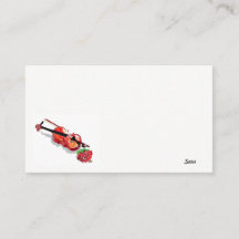 Tarjeta de visita / violín con Rosa