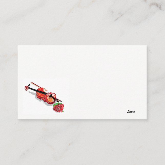 Tarjeta de visita / violín con Rosa (Anverso)