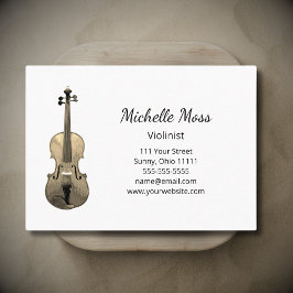 Tarjeta De Visita Violín Elegante profesor de música violinista