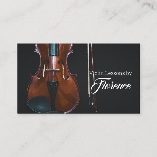 Tarjeta De Visita Violin Lessons Music Teacher (Anverso)