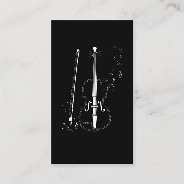Tarjeta De Visita Violín Music Notes: Violinista músico de instrumen (Anverso)
