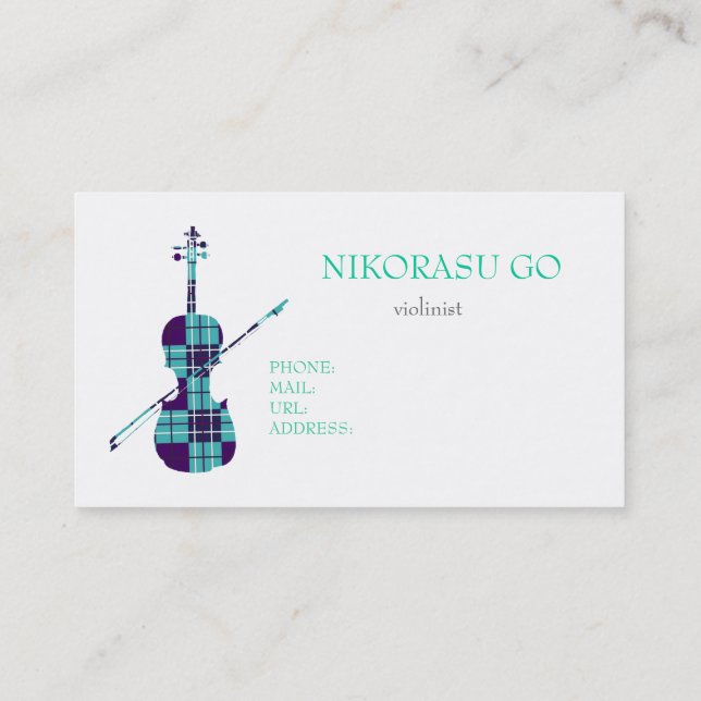 Tarjeta De Visita violinist (Reverso)