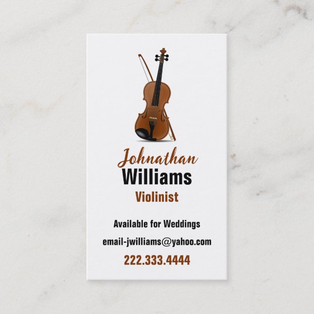 Tarjeta de visita violinista (Anverso)