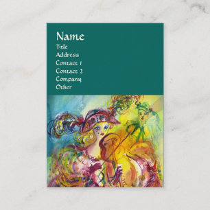 Tarjeta De Visita VIOLINISTA ARLECCHINA, violín, música, artista tea