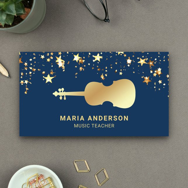Tarjeta De Visita Violinista de profesor de música de Relieve metali (Subido por el creador)