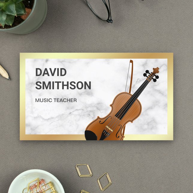 Tarjeta De Visita Violinista de profesor de música violinista con cl (Subido por el creador)