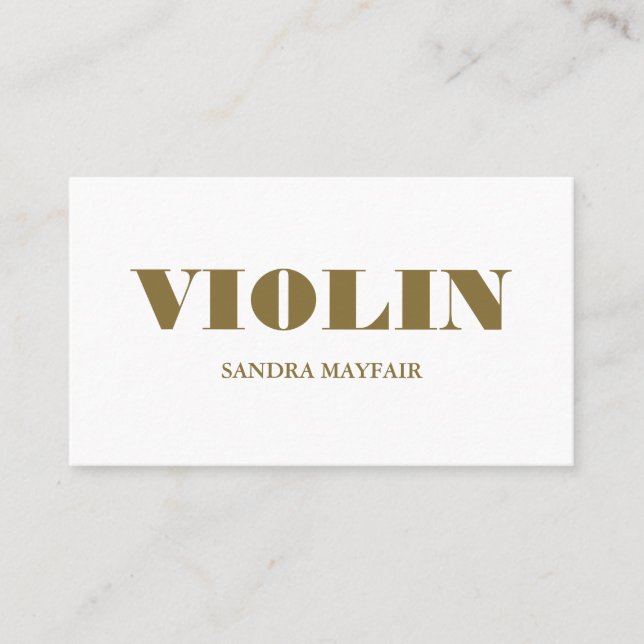Tarjeta De Visita Violinista elegante, músico profesional (Anverso)