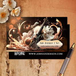 Tarjeta De Visita Violinista Instrumento Musical Fabricante de Violi