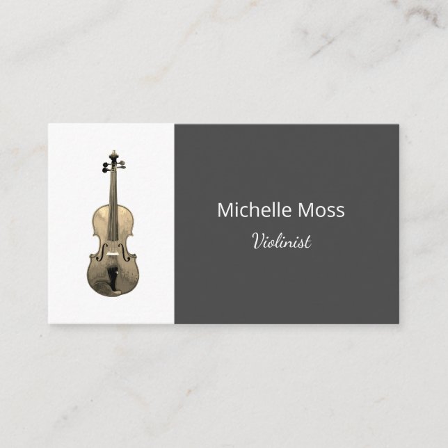 Tarjeta De Visita Violinista violinista de música clásica violinista (Anverso)