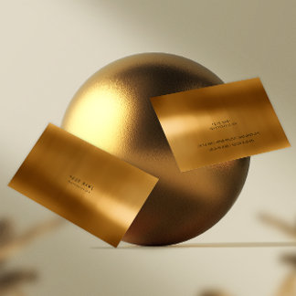 Tarjeta De Visita VIP de acero metálico templado mínimo de oro