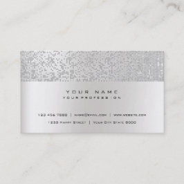 Tarjeta De Visita Vip Gris Gris Plateado Mínimo Pearly IT CYBER purp