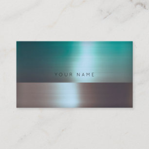 Tarjeta De Visita Vip Metálico De Menta Acuática De Plata Minimalist