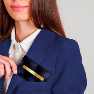 Tarjeta De Visita Vip metálico de oro de la Marina Azul de Glam Mini