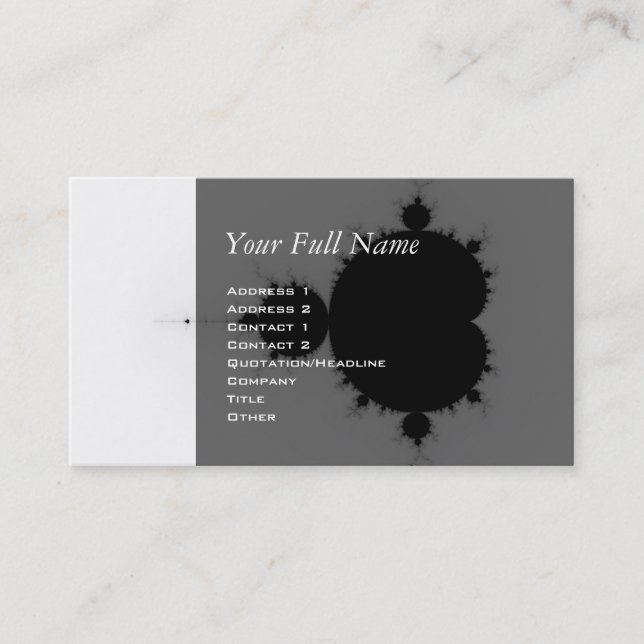 Tarjeta De Visita Viratarupa - Arte fractal (Anverso)