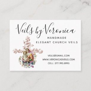 Tarjeta De Visita Virgen Católica María Jesús cruza la religión
