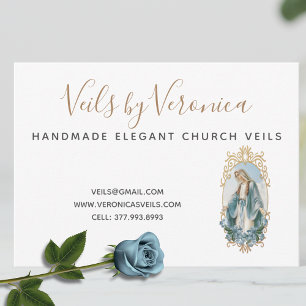 Tarjeta De Visita Virgen Católica María Negocio Religioso Cristiano