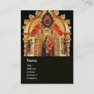 TARJETA DE VISITA VIRGEN CON ICONO DE ARTE SAGRADO DE ORO INFANTIL Y