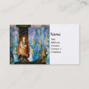 Tarjeta De Visita VIRGEN CON NIÑO, CONCIERTO DE ÁNGELES Blanco