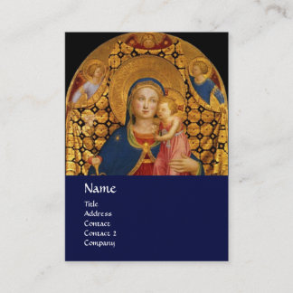 Tarjeta De Visita VIRGEN CON NIÑO Y SANTOS Blue Gold Pearl