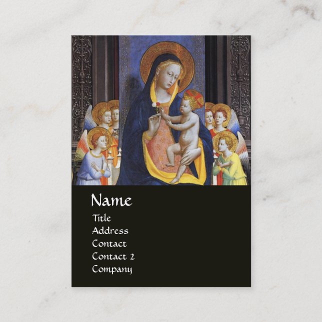 Tarjeta De Visita VIRGEN CON NIÑO Y SANTOS, negro (Anverso)