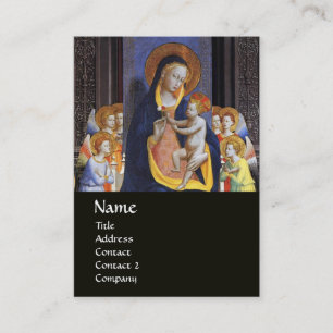 Tarjeta De Visita VIRGEN CON NIÑOS Y SANTOS, negro